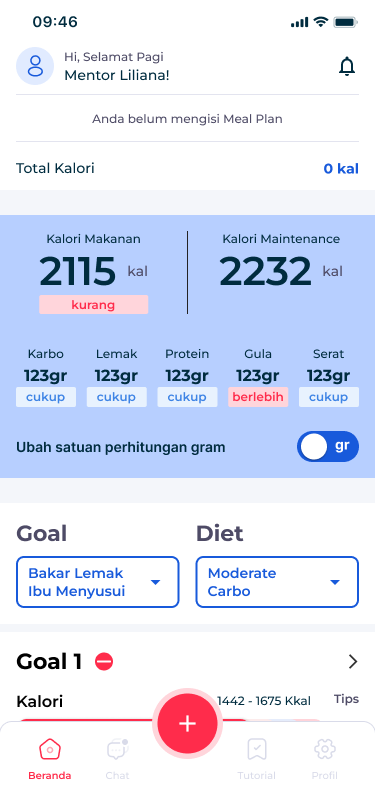 Goals & Body Measurement screenshot 1